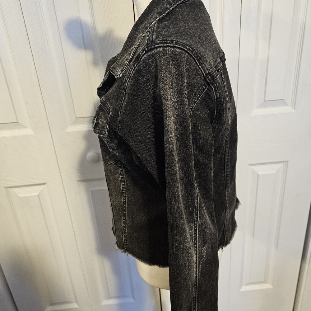 Risen Black Distressed Denim Jacket - Picture 4 of 4